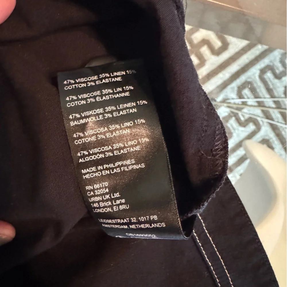 NWT Anthropologie Maeve Black Front-Slit Utility Skirt, Size 12 - Picture 9 of 9